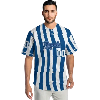 customized kansas city royals stripe paint royal blue jersey fashion forward