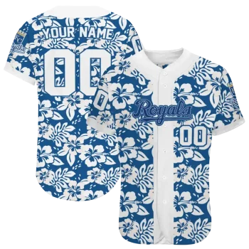 customized kansas city royals tropical hibiscus white jersey best selling