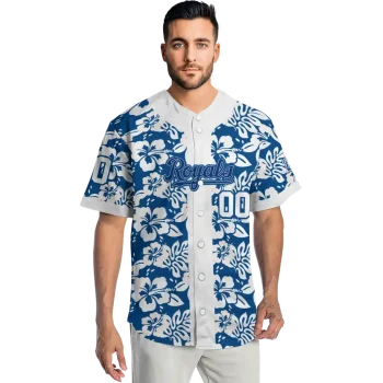 customized kansas city royals tropical hibiscus white jersey fashion forward
