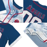 customized los angeles angels arrow fade blue white jersey best selling