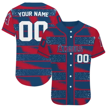 customized los angeles angels edgy stripes blue jersey best selling