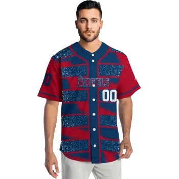 customized los angeles angels edgy stripes blue jersey fashion forward