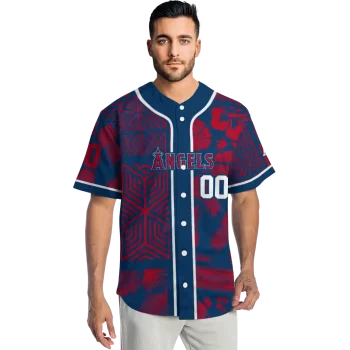 customized los angeles angels pineapple palm geo blue jersey fashion forward