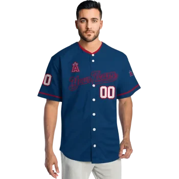 customized los angeles angels plain classic blue jersey fashion forward