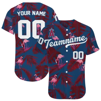 customized los angeles angels tropical flamingo blue jersey best selling