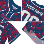 customized los angeles angels tropical hibiscus seashells blue jersey best selling