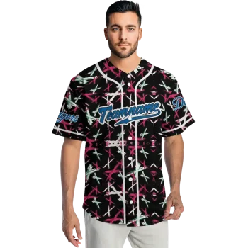 customized los angeles dodgers abstract x black jersey fashion forward