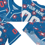 customized los angeles dodgers snowflake festive blue jersey best selling