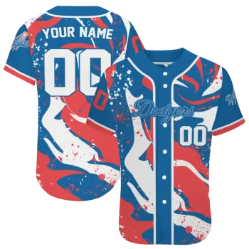 customized los angeles dodgers splash swirl blue jersey best selling