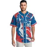 customized los angeles dodgers splash swirl blue jersey best selling