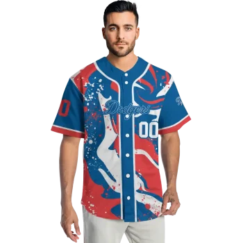 customized los angeles dodgers splash swirl blue jersey fashion forward