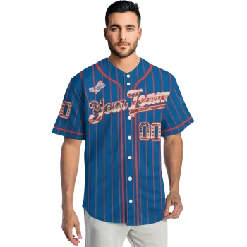 customized los angeles dodgers vertical stripes blue jersey fashion forward