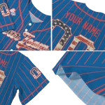 customized los angeles dodgers vertical stripes blue jersey best selling