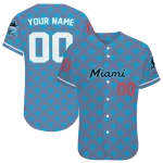 customized miami marlins chevron interlock blue jersey best selling