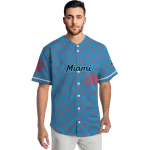 customized miami marlins chevron interlock blue jersey best selling