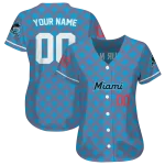 customized miami marlins chevron interlock blue jersey best selling