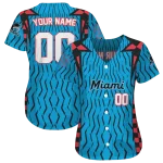 customized miami marlins chevron rhythm blue jersey best selling