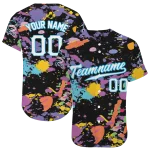 customized miami marlins paint splatter black jersey best selling