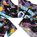 customized miami marlins paint splatter black jersey best selling