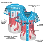 customized miami marlins pattern drip blue white jersey best selling