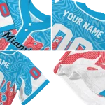 customized miami marlins pattern drip blue white jersey best selling