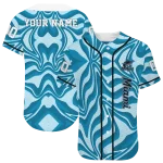 customized miami marlins psychedelic curves blue jersey best selling