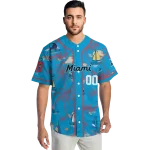 customized miami marlins sailboat island blue jersey best selling