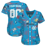 customized miami marlins sailboat island blue jersey best selling