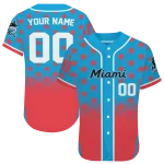 customized miami marlins star burst red jersey best selling