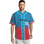 customized miami marlins star burst red jersey best selling