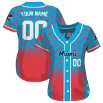 customized miami marlins star burst red jersey best selling