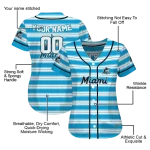 customized miami marlins stripe layers blue white jersey best selling
