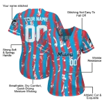 customized miami marlins stripe paint blue jersey best selling