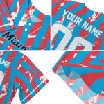 customized miami marlins stripe paint blue jersey best selling