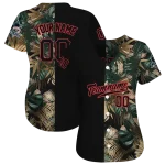 customized miami marlins tropical foliage black jersey best selling