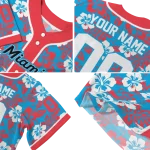 customized miami marlins tropical hibiscus red jersey best selling