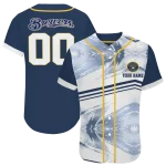 customized milwaukee brewers arrow fade navy blue white jersey best selling