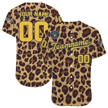 customized milwaukee brewers leopard spot jersey best selling