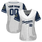 customized milwaukee brewers pinstripe navy blue white jersey best selling