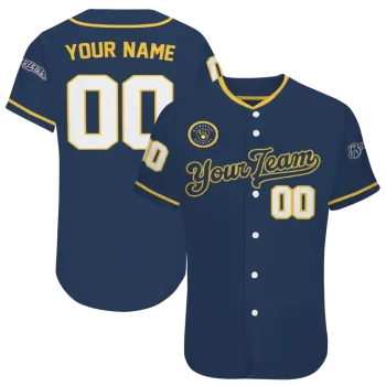 customized milwaukee brewers plain classic navy blue jersey best selling