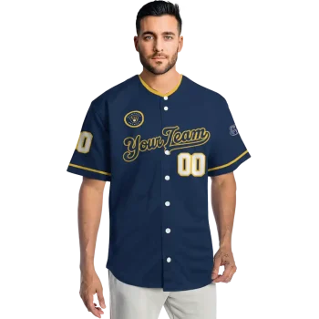 customized milwaukee brewers plain classic navy blue jersey fashion forward