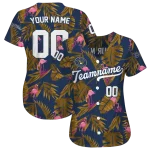 customized milwaukee brewers tropical flamingo navy blue jersey best selling