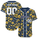 customized milwaukee brewers tropical hibiscus seashells navy blue jersey best selling