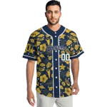 customized milwaukee brewers tropical hibiscus seashells navy blue jersey best selling