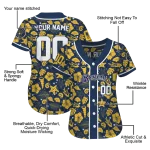 customized milwaukee brewers tropical hibiscus seashells navy blue jersey best selling