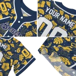 customized milwaukee brewers tropical hibiscus seashells navy blue jersey best selling