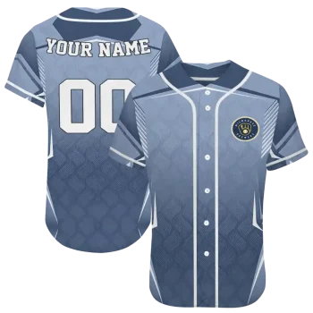 customized milwaukee brewers wavy flow navy blue jersey best selling