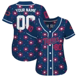 customized minnesota twins snowflake festive navy jersey best selling