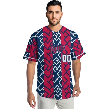 customized minnesota twins squares grid navy jersey fashion forward