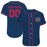 customized minnesota twins stripe pattern navy jersey best selling